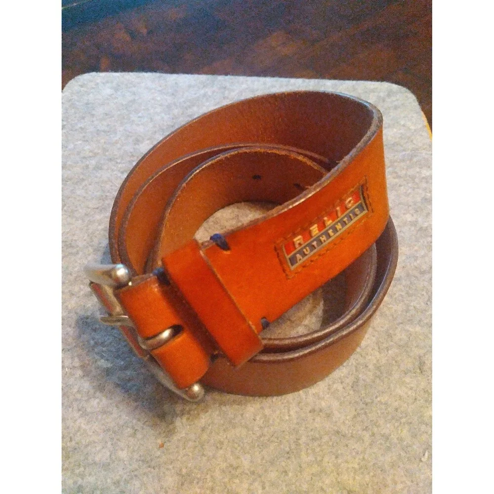 Relic Authentic‎ Leather Belt Casual Dress Brown Belted Waist Size 36